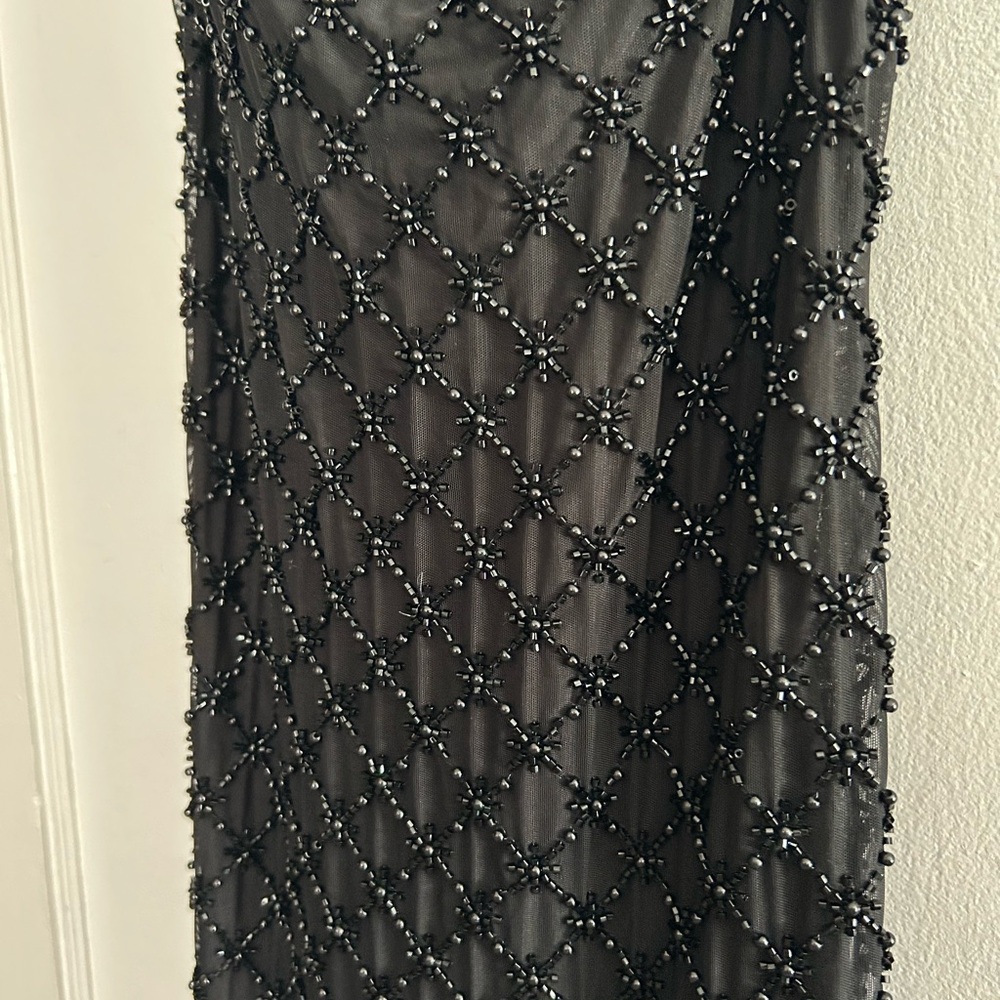 Windsor Black Beaded Spaghetti Strap Cocktail Dress - Picture 4 of 5